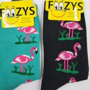 Pink Flamingo Tropical Womens Socks Gift Florida Party Cruise Novelty 2 PAIRS